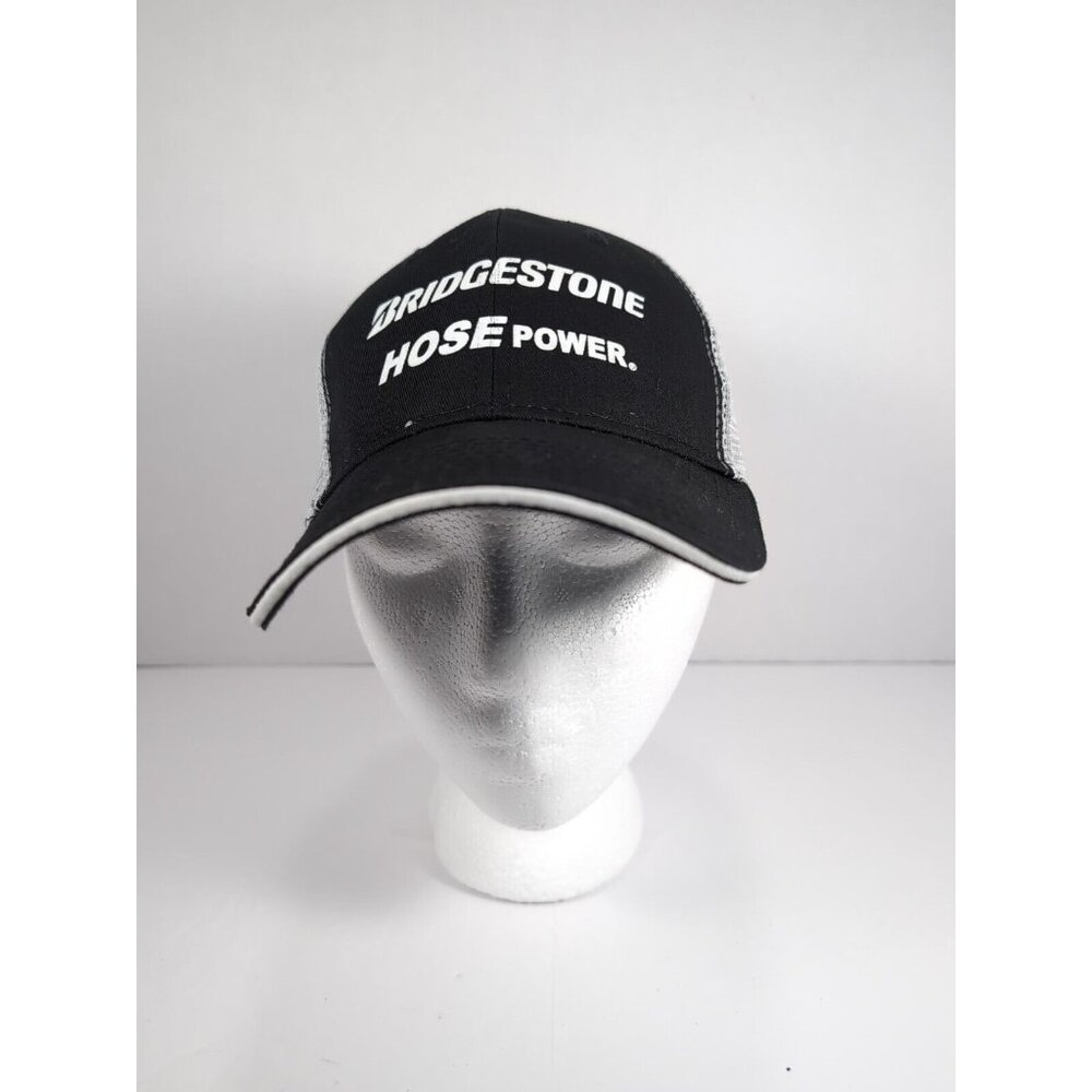 Bridgestone Horsepower Polymesh Trucker Black Adjustable Hook Loop Hat Cap